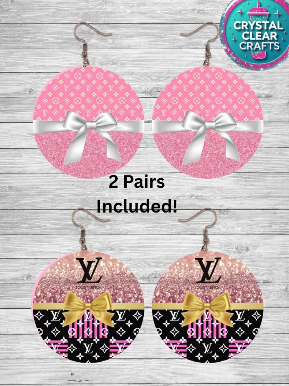 Two Pairs of LV Earrings Custom